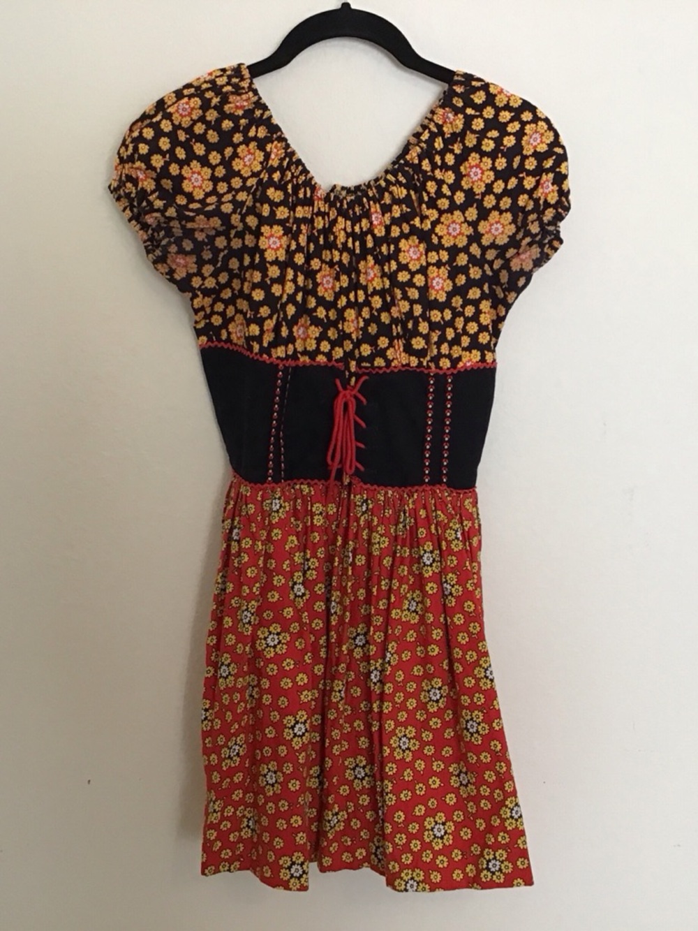 Floral Peasant Oktoberfest Bavarian Laced Bodice Daisy Mae Dress